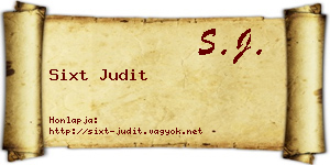 Sixt Judit névjegykártya